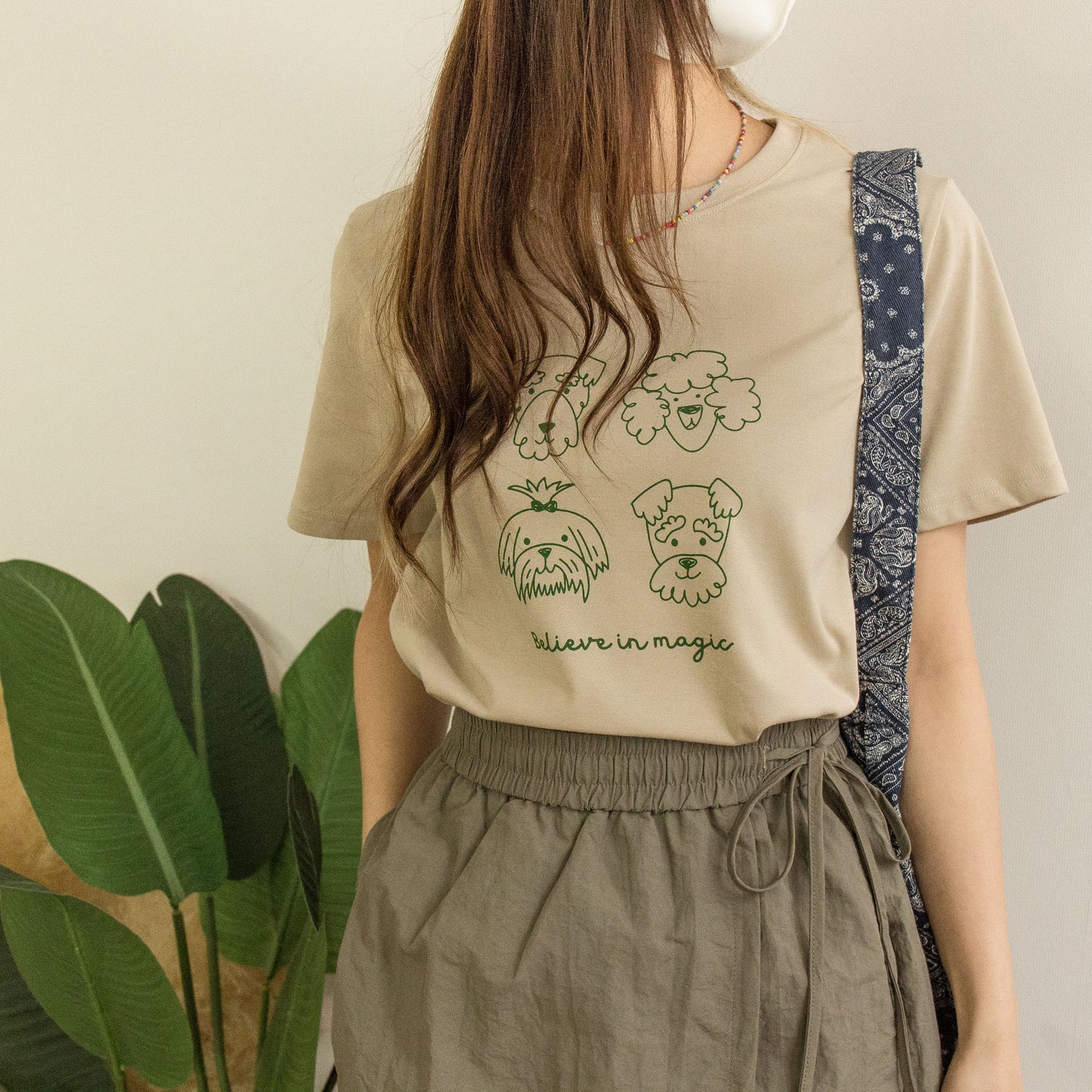 圓領四隻狗狗撞色TEE (兩色)