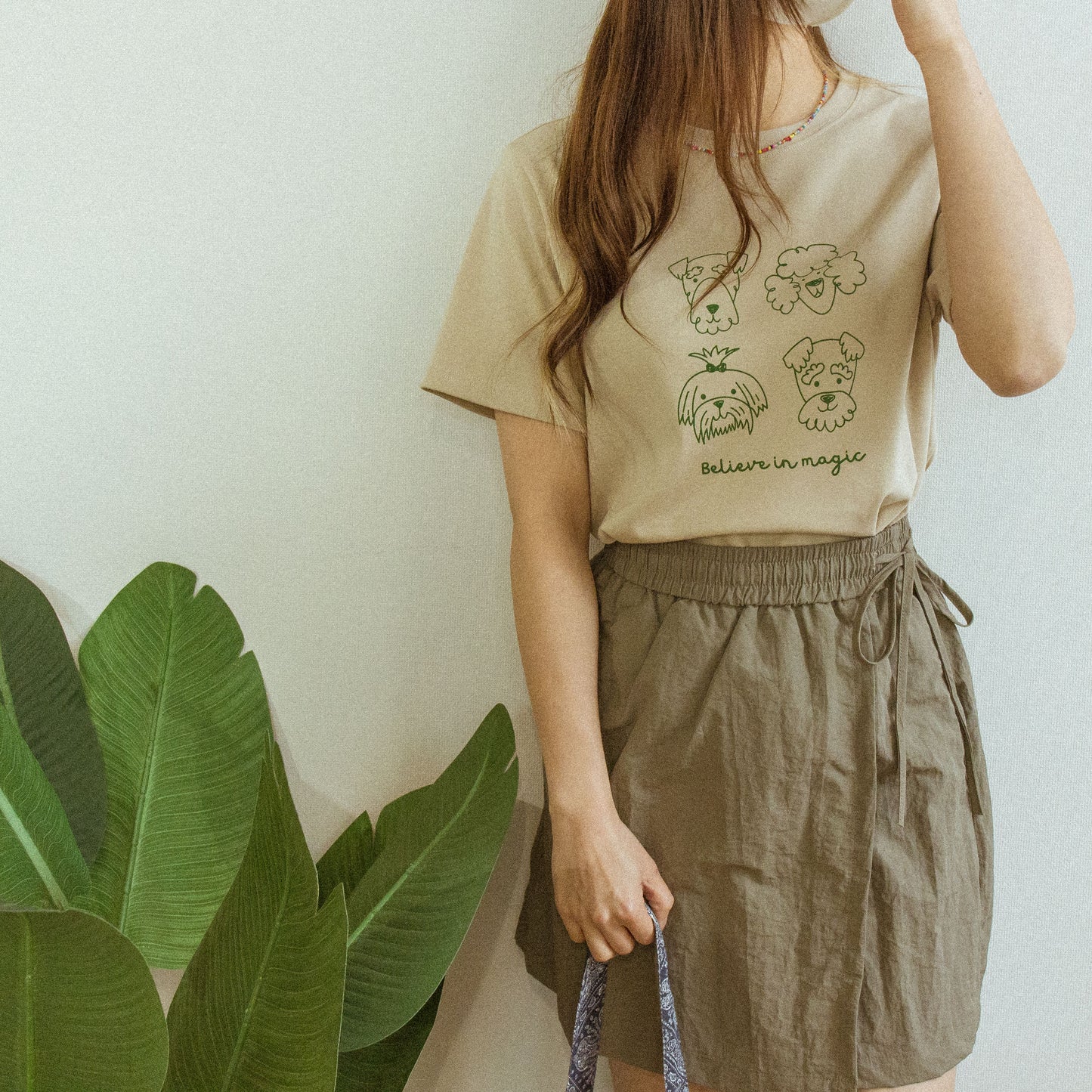 圓領四隻狗狗撞色TEE (兩色)