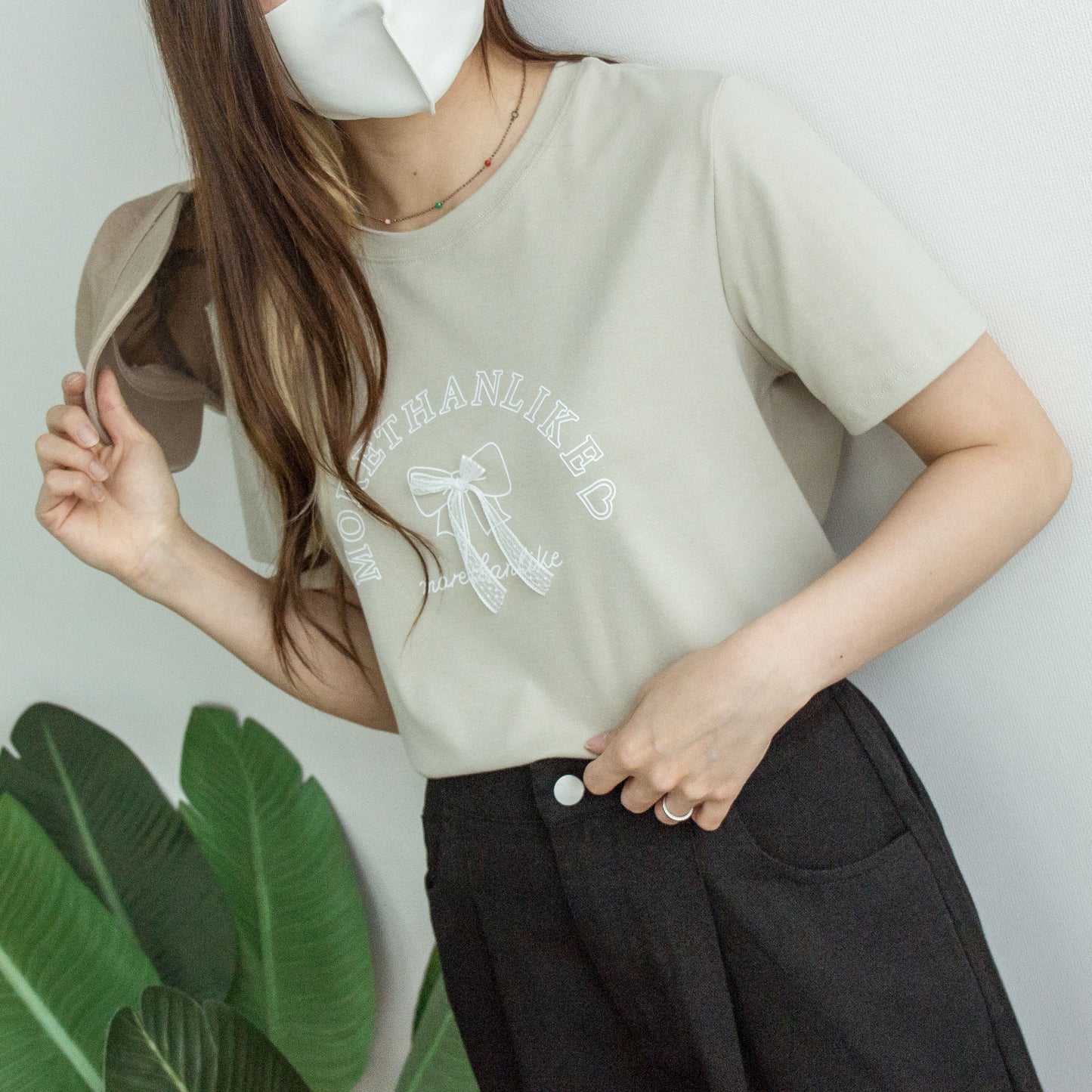 蕾絲蝴蝶印圖TEE (三色)
