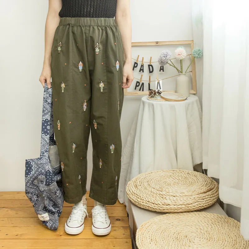 Japanese version. Girls small embroidered harem pants