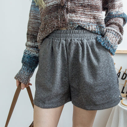 Elastic waist twill shorts (two colors)