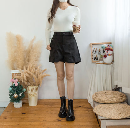 'Merci' small embroidered horizontal shorts (two colors) [KR]