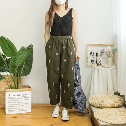 Japanese version. Girls small embroidered harem pants