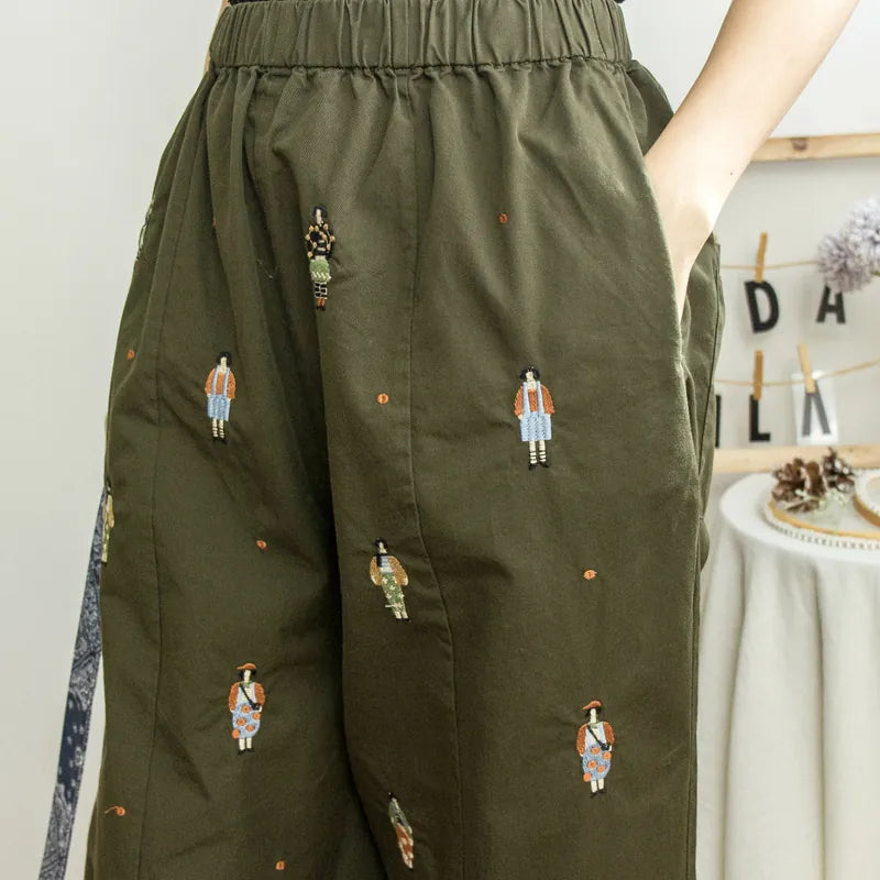 Japanese version. Girls small embroidered harem pants