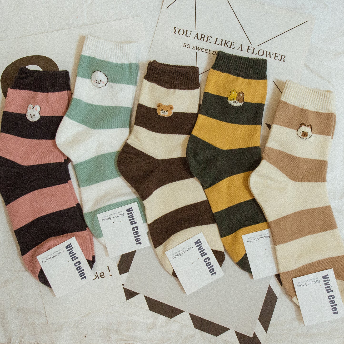 [Korea] Furry little animal socks (five colors)