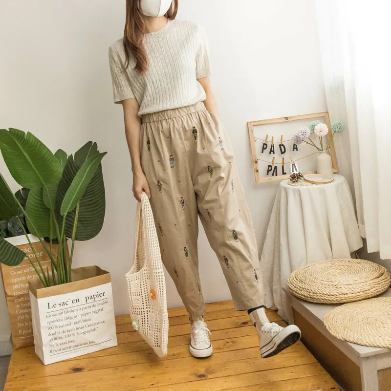 Japanese version. Girls small embroidered harem pants