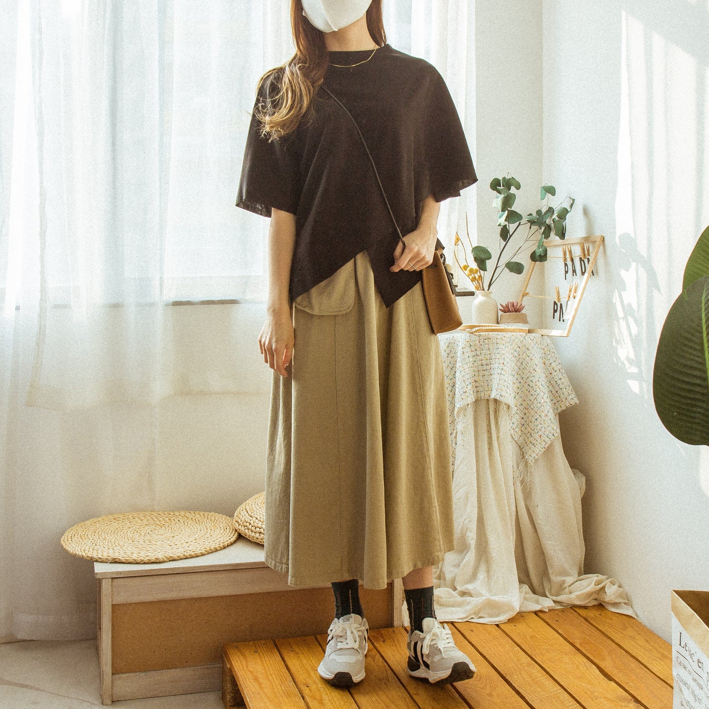 Solid color loose irregular top (two colors) [KR]