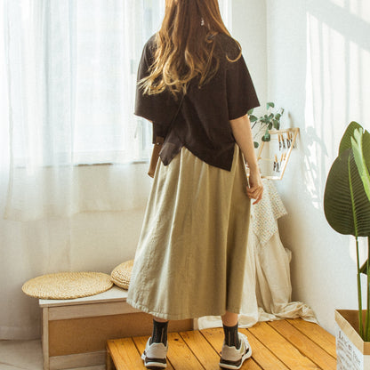 Solid color loose irregular top (two colors) [KR]