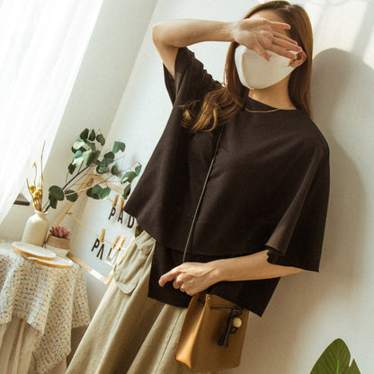 Solid color loose irregular top (two colors) [KR]