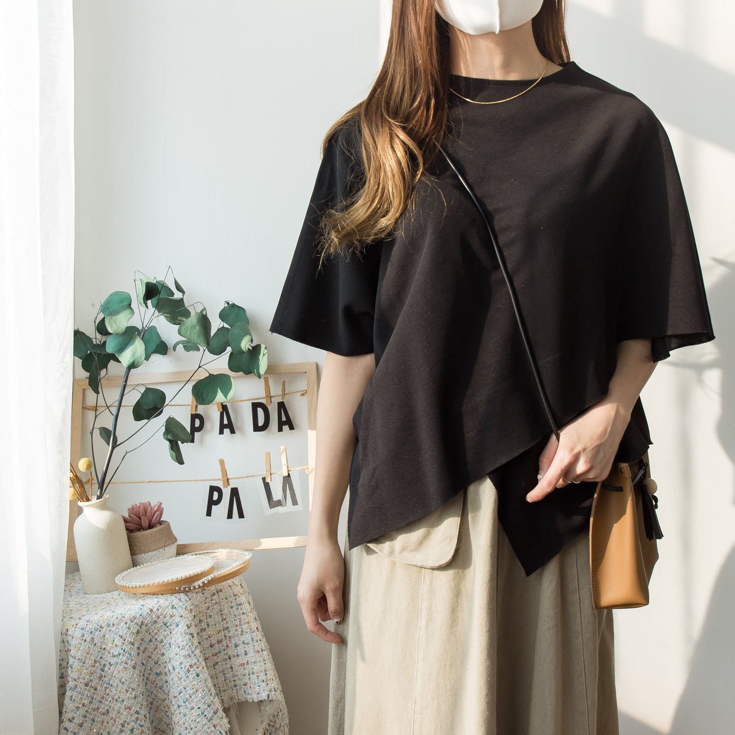 Solid color loose irregular top (two colors) [KR]