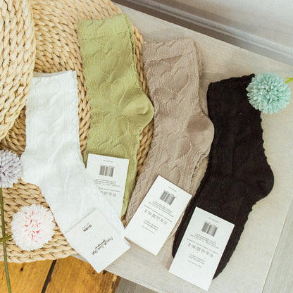 【Direct delivery from Korea】Xin Xin Leng Pattern Long Socks (Four Colors)