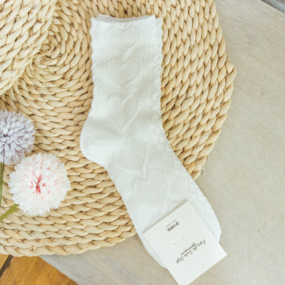 【Direct delivery from Korea】Xin Xin Leng Pattern Long Socks (Four Colors)