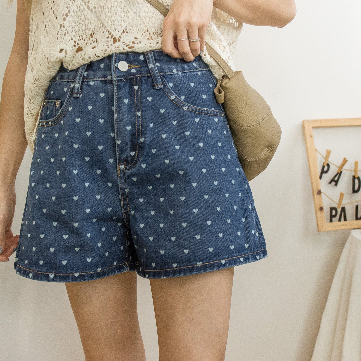 Heart short jeans