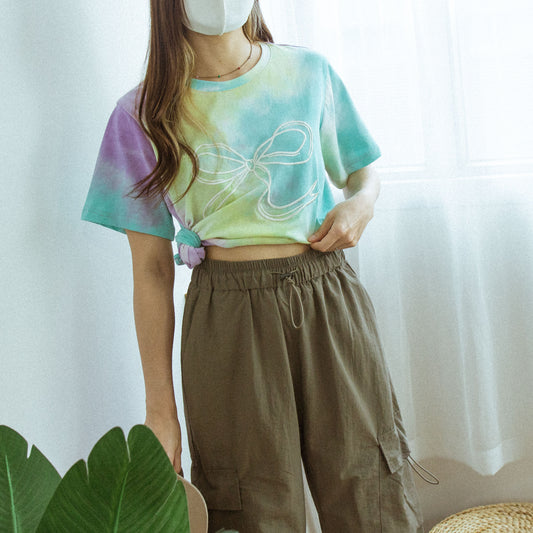 刺繡大蝴蝶結扎染TEE