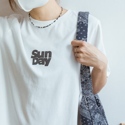 Sunday' 撞色印字TEE (兩色)