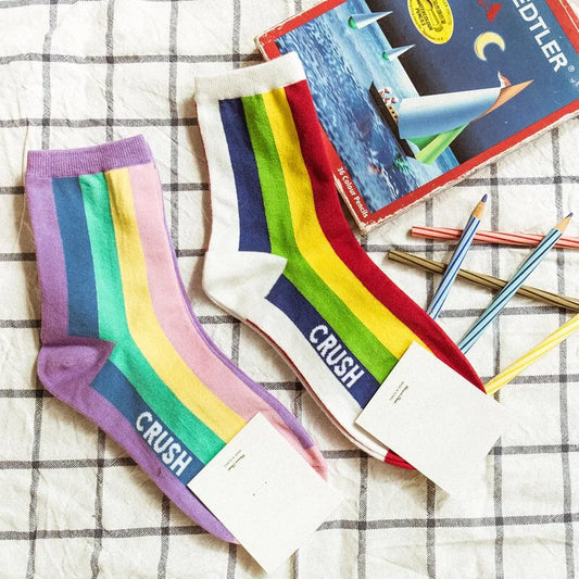 【Korea】Rainbow CRUSH socks (two colors)