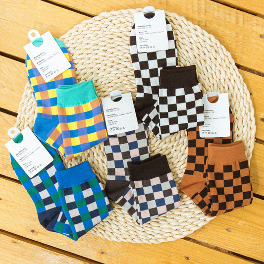 [Direct delivery from Korea] Colorful plaid stockings (five colors) (not applicable to 25% off discount for 3 pairs)