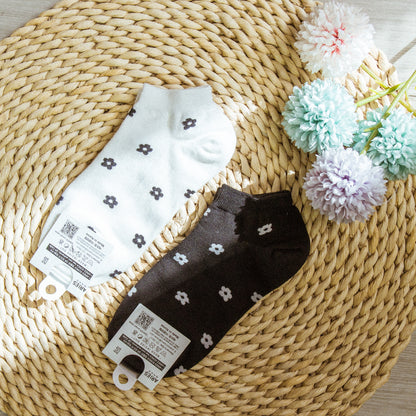 [Direct delivery from Korea] Small flower boat socks (two colors)