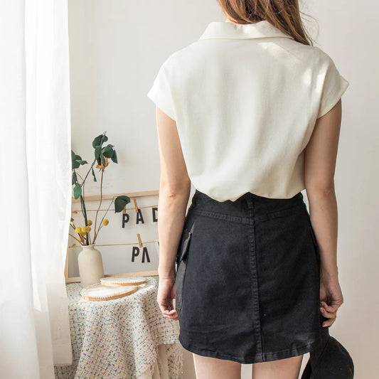 Drawstring work skirt (two colors)