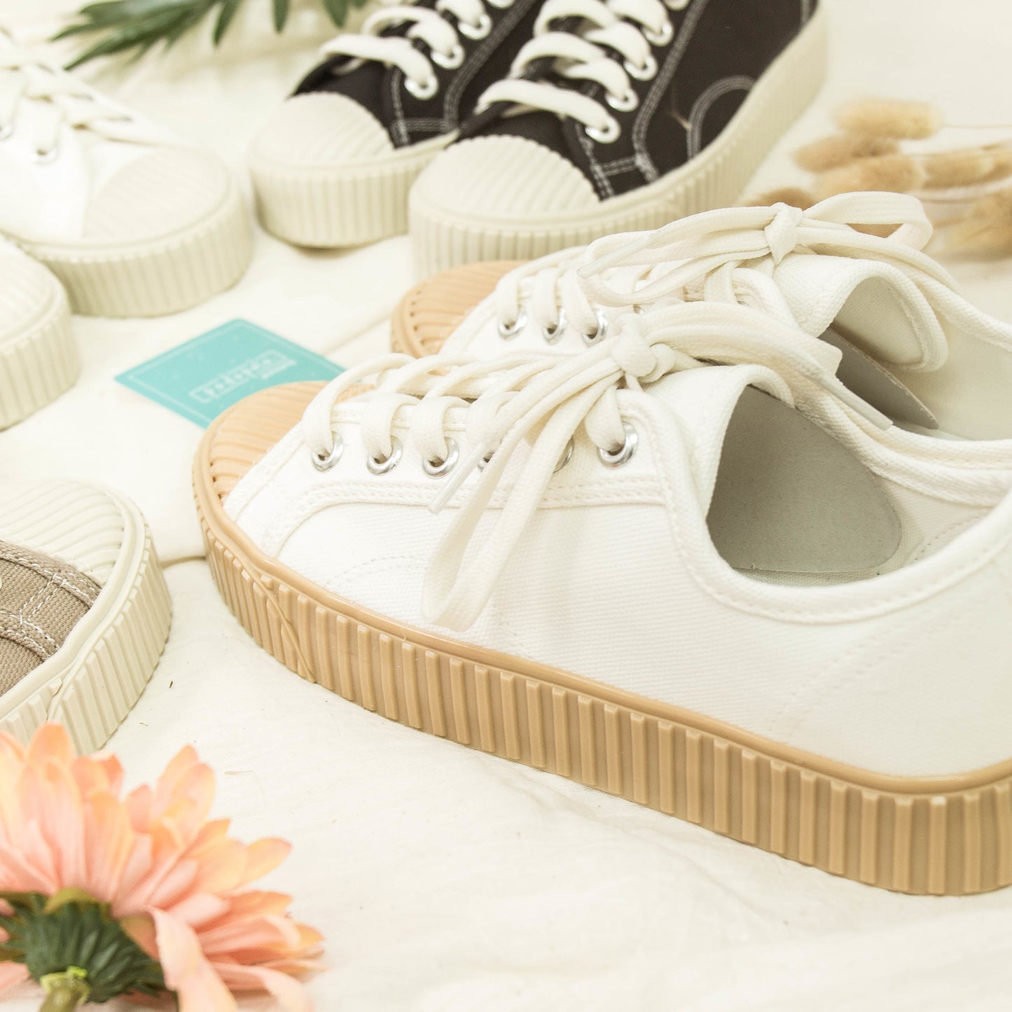 [Direct delivery from Korea] Topstitched Cookie Cloth Shoes (Four Colors) (Pre-order)